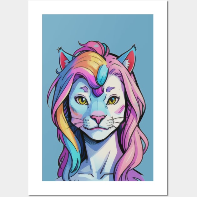 Enchanting Lioness and Unicorn Wall Art by Rishirt